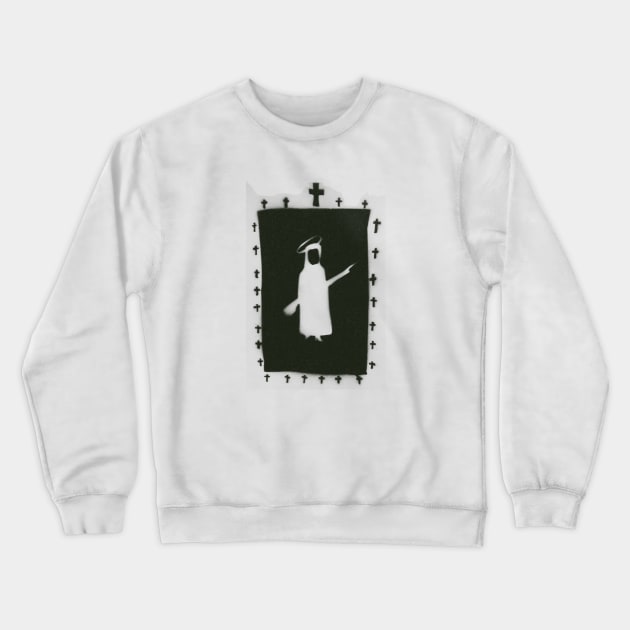 Goth Rock Nun Crucifix Crewneck Sweatshirt by Evan Derian